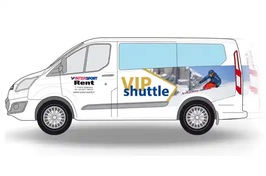 Shuttle, um das Material zum Hotel zu bringen