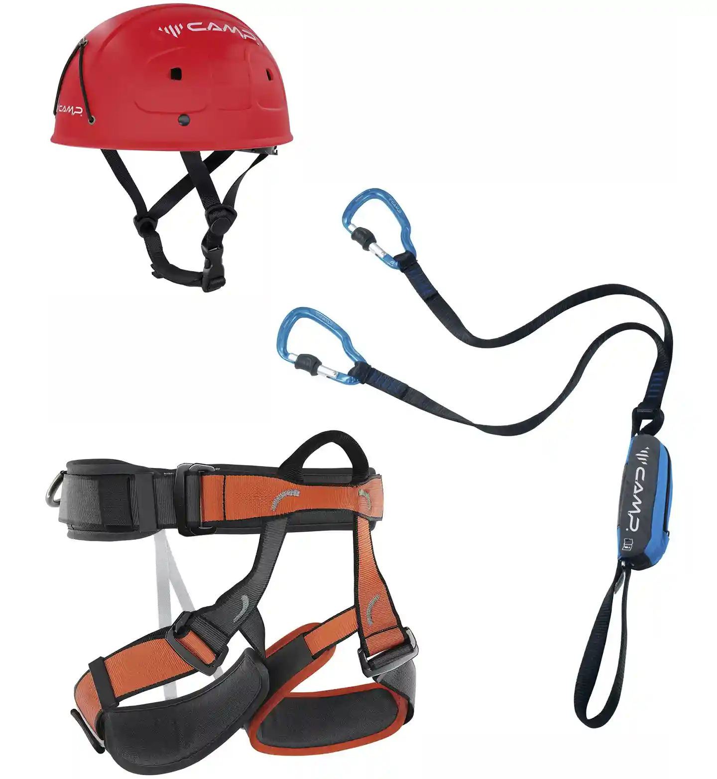 Camp: Set kit via ferrata. Composto da imbrago, casco e set Kinetic