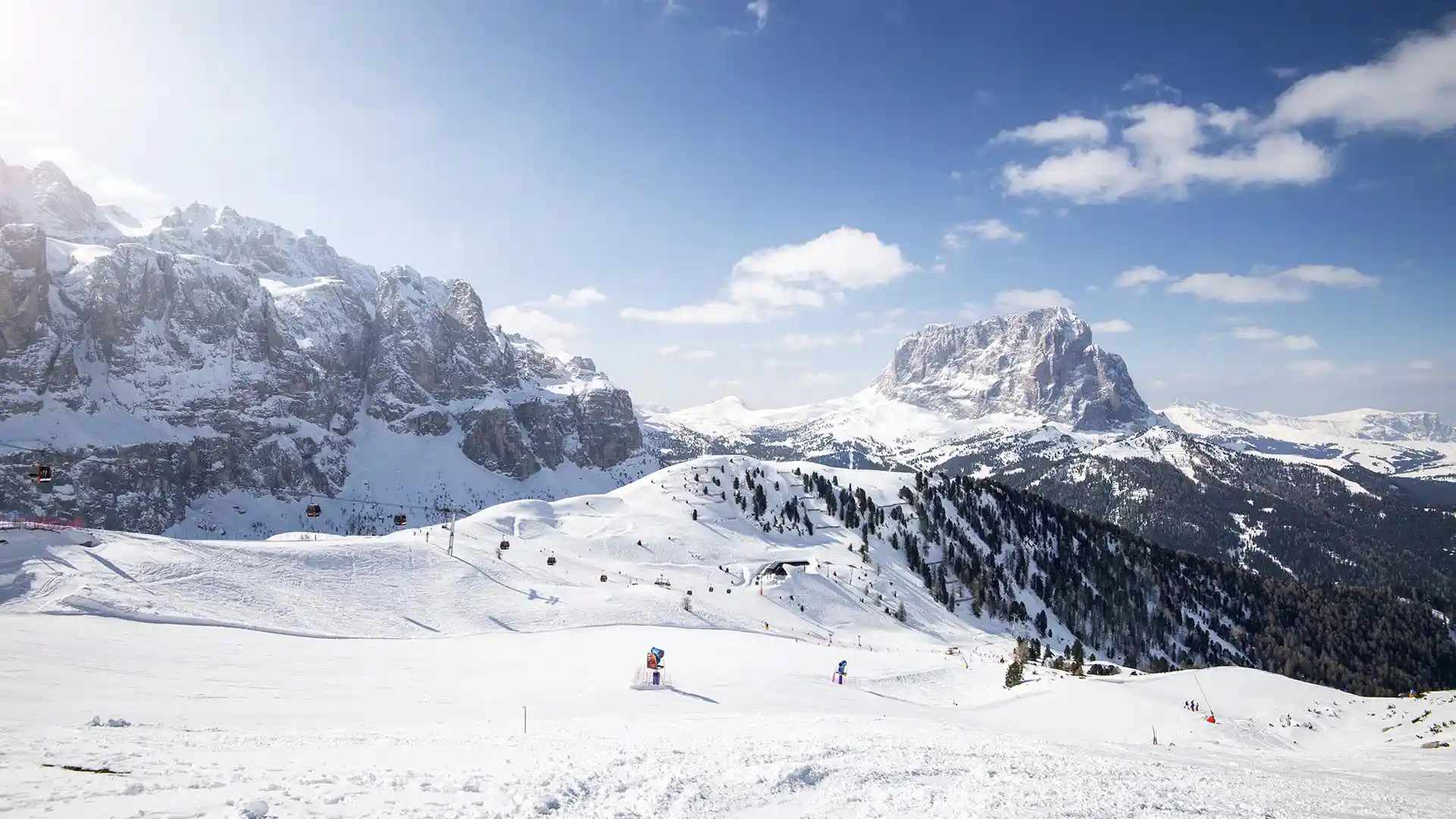 Skifahren in Wolkenstein, auf den Dantercepies