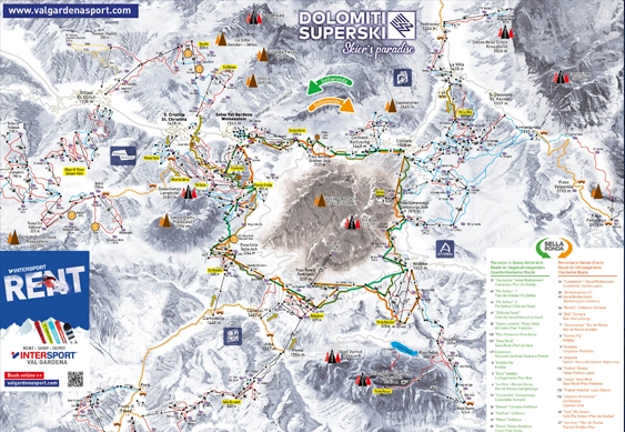 ski map Dolomiti Superski - Sellaronda